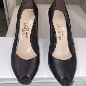 Salvatore Ferragamo Peep Toe Heels